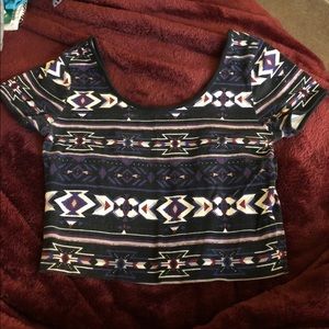 Tribal print crop top